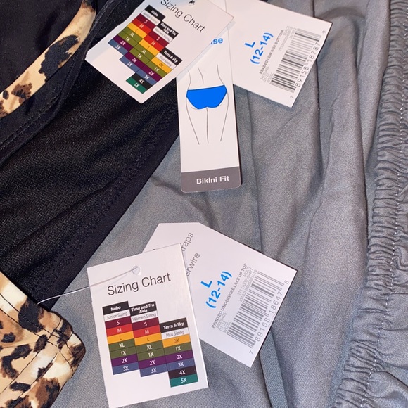 Cheetah bikini, new with tags, underwire,cheetah top,black bottoms size Large - Picture 3 of 9